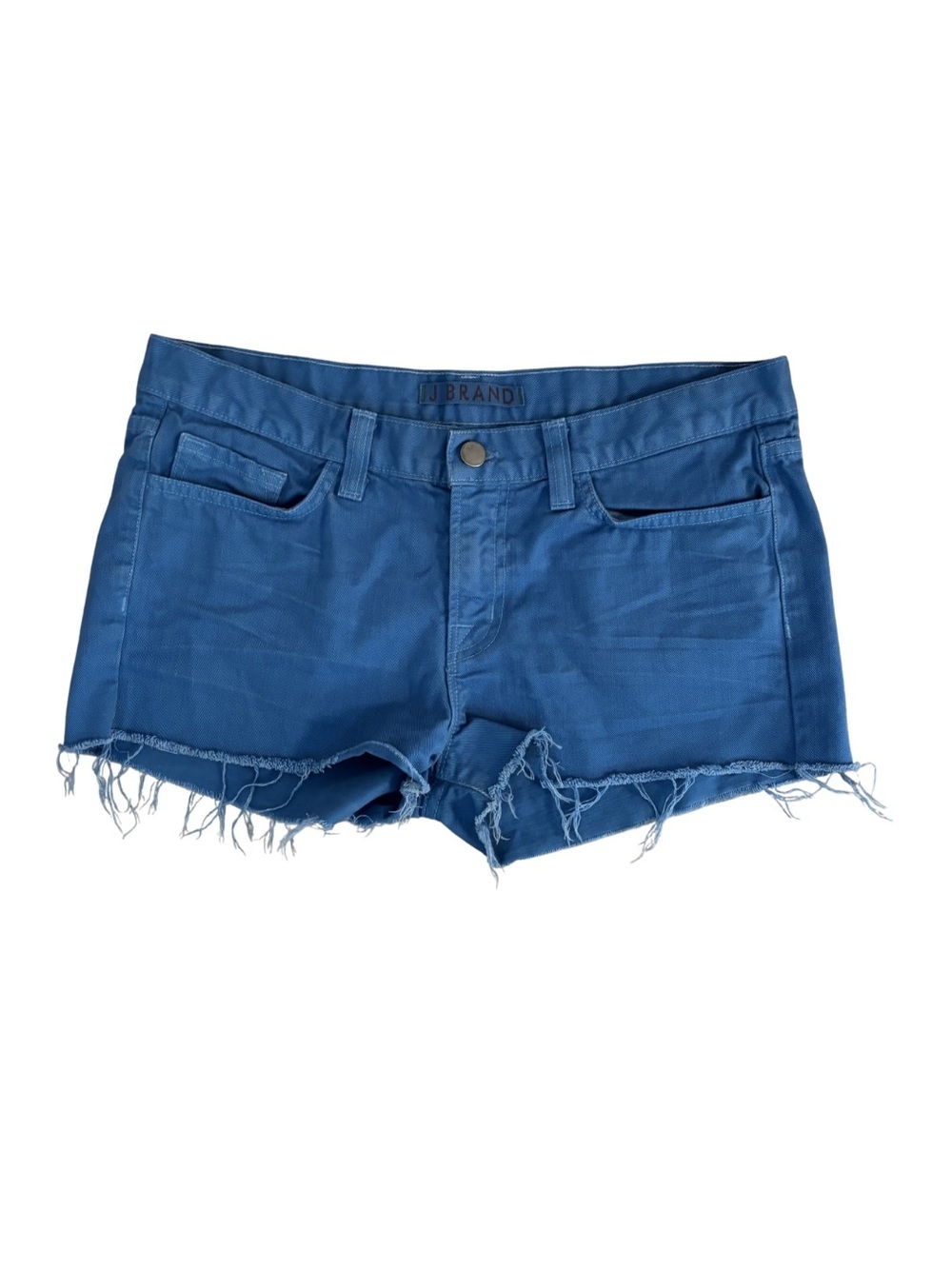 J Brand Blue Frayed Hem Denim Cutoff Shorts
